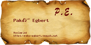 Pakó Egbert névjegykártya